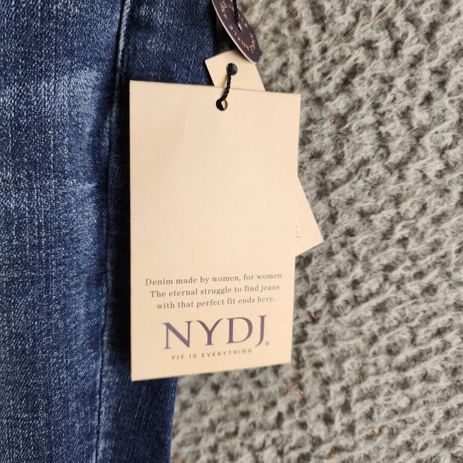 NYDJ Sheri Slim Ankle Cuffed Jeans Women's 2 Bluewell Denim Button Zip Closure