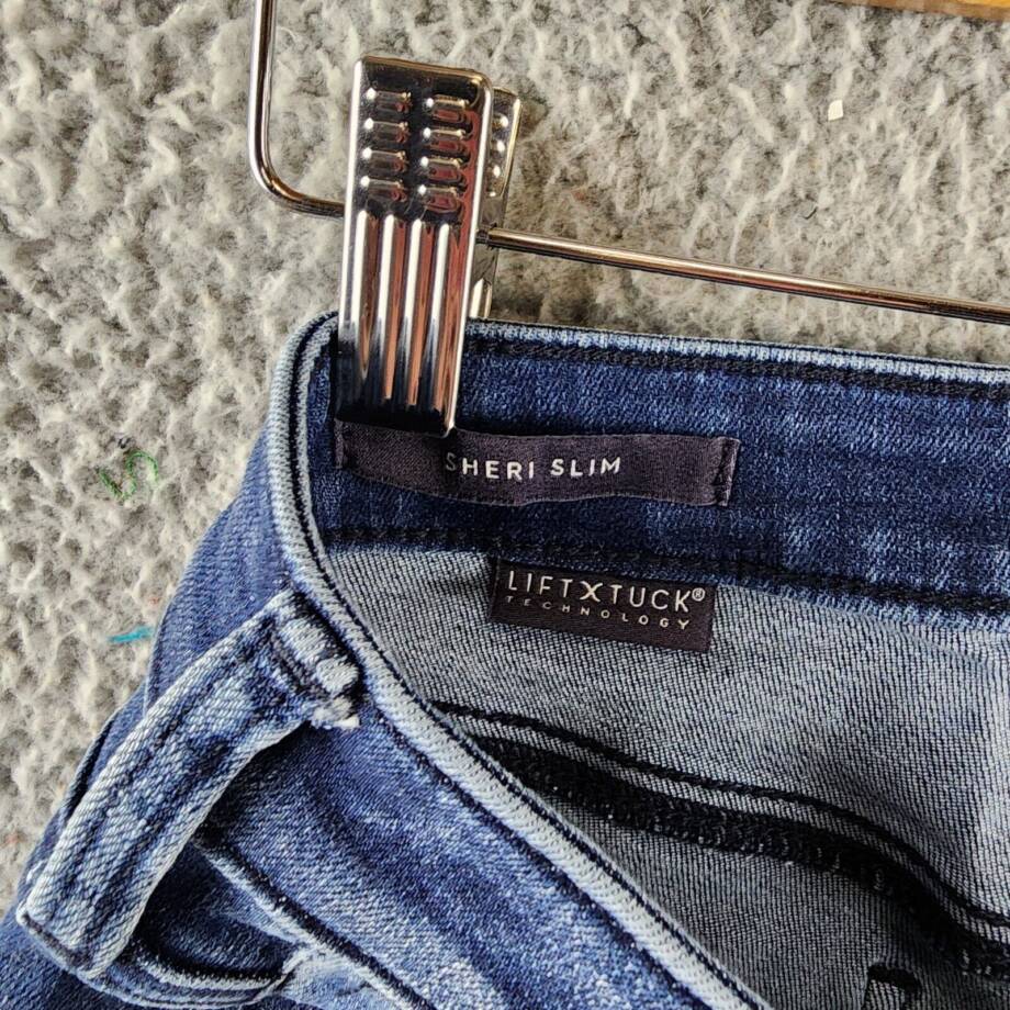 NYDJ Sheri Slim Ankle Cuffed Jeans Women's 2 Bluewell Denim Button Zip Closure