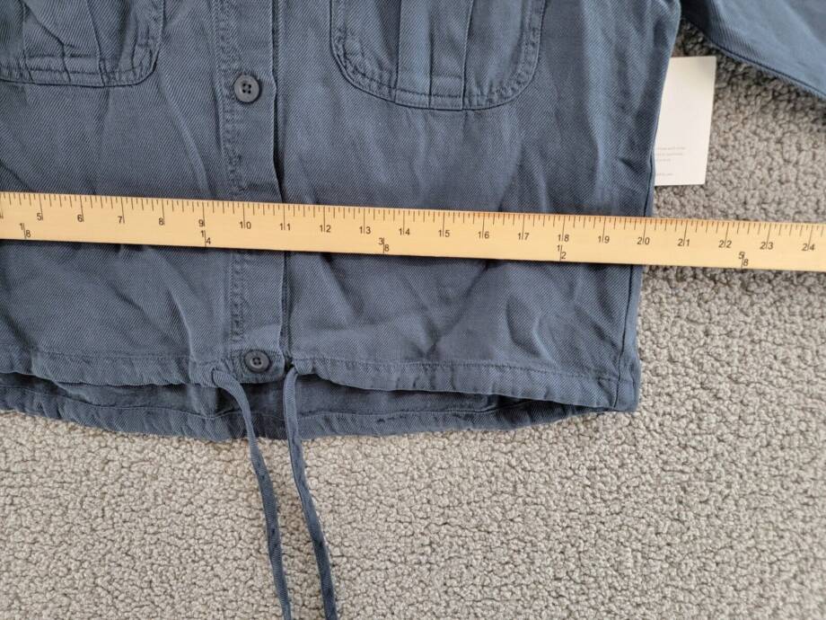 Bella Dahl River Utility Drawstring Linen Blend Jacket Women's M Coastal Navy