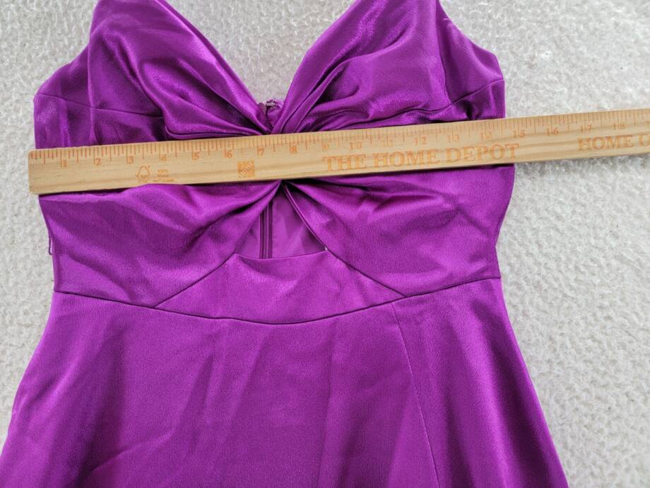 Aidan by Aidan Mattox Twist Front Mermaid Gown Women's 8 Purple Adjustable Strap
