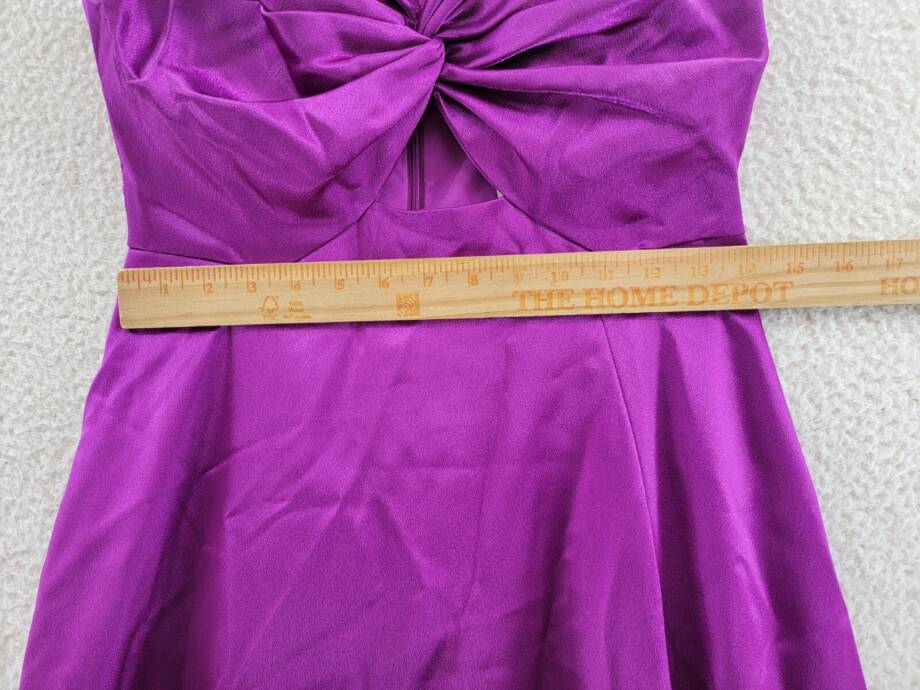 Aidan by Aidan Mattox Twist Front Mermaid Gown Women's 8 Purple Adjustable Strap