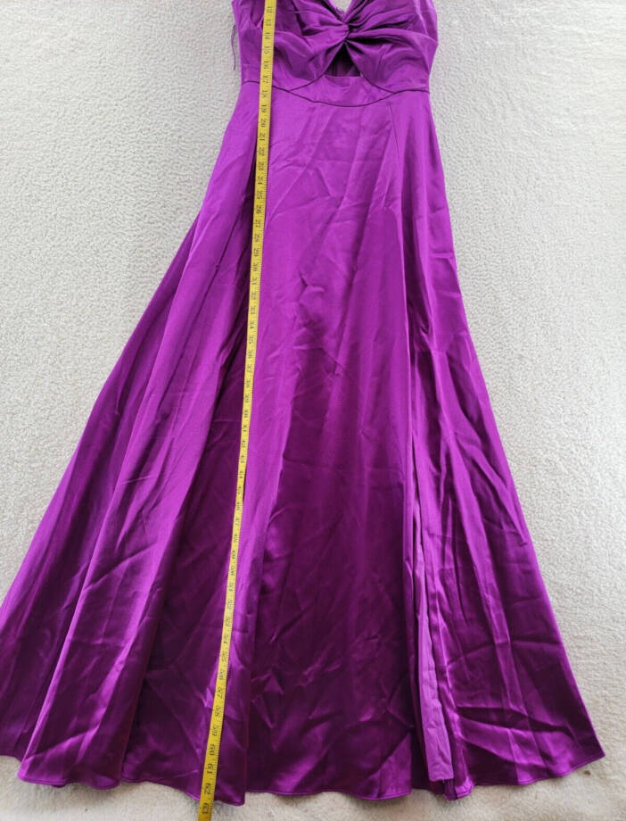 Aidan by Aidan Mattox Twist Front Mermaid Gown Women's 8 Purple Adjustable Strap