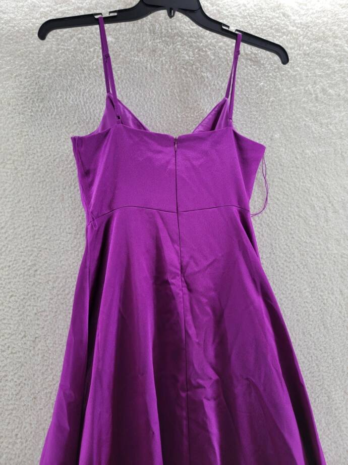 Aidan by Aidan Mattox Twist Front Mermaid Gown Women's 8 Purple Adjustable Strap