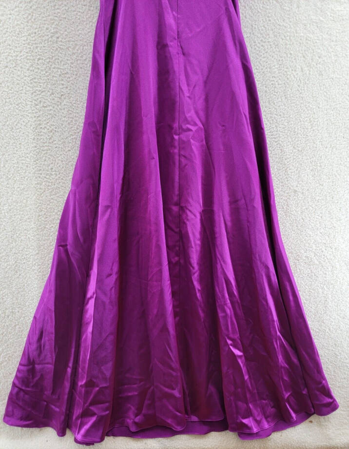 Aidan by Aidan Mattox Twist Front Mermaid Gown Women's 8 Purple Adjustable Strap