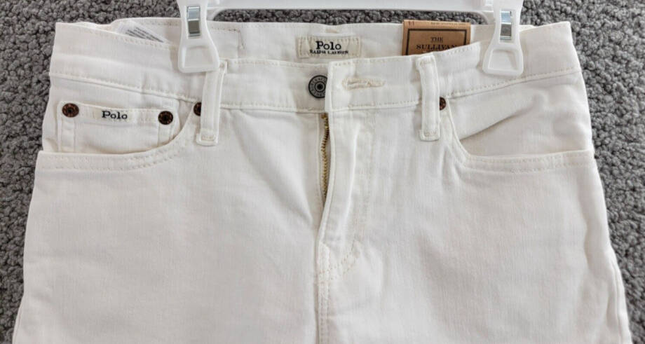 Polo Ralph Lauren Sullivan Slim Stretch Denim Shorts Big Boys 14 White 5 Pocket~