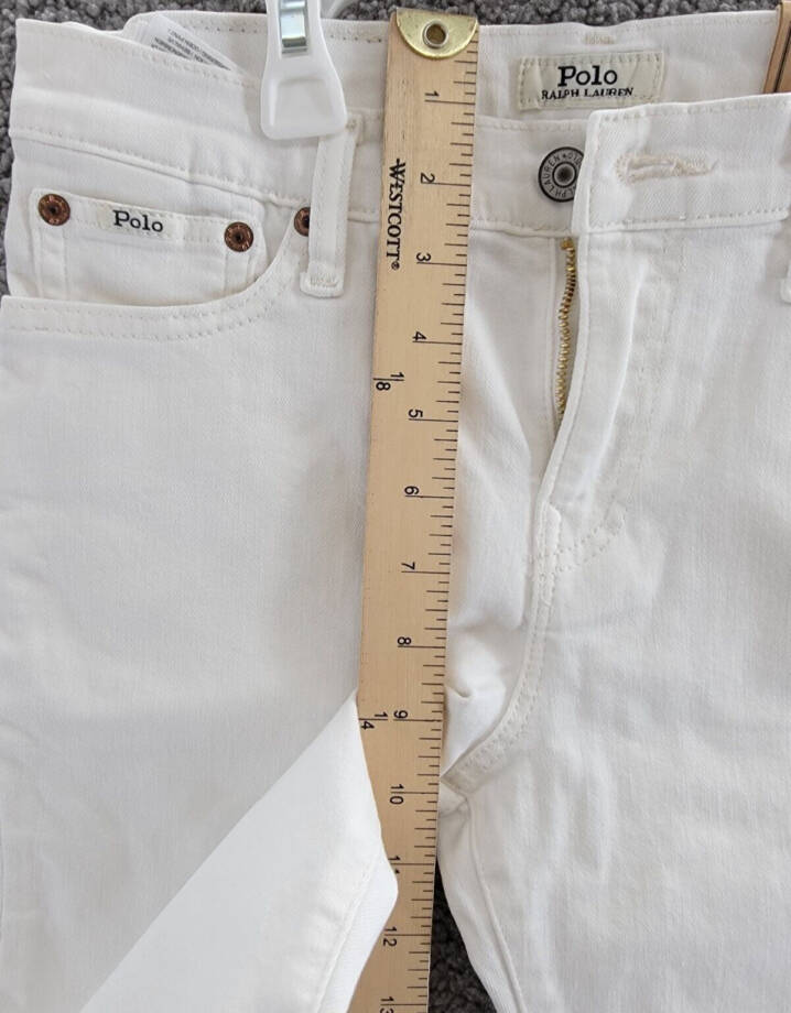 Polo Ralph Lauren Sullivan Slim Stretch Denim Shorts Big Boys 14 White 5 Pocket~