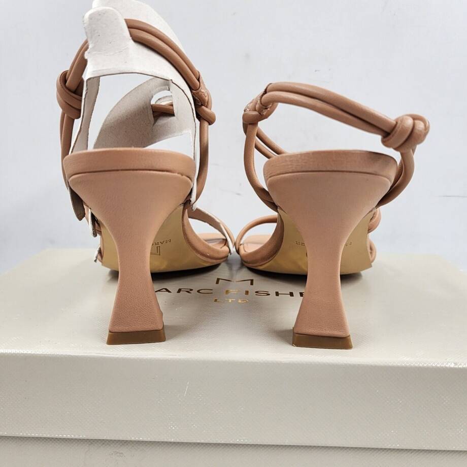 Marc Fisher LTD. Davia Leather Slingback Sandals Women's 5M Medium Natural Solid