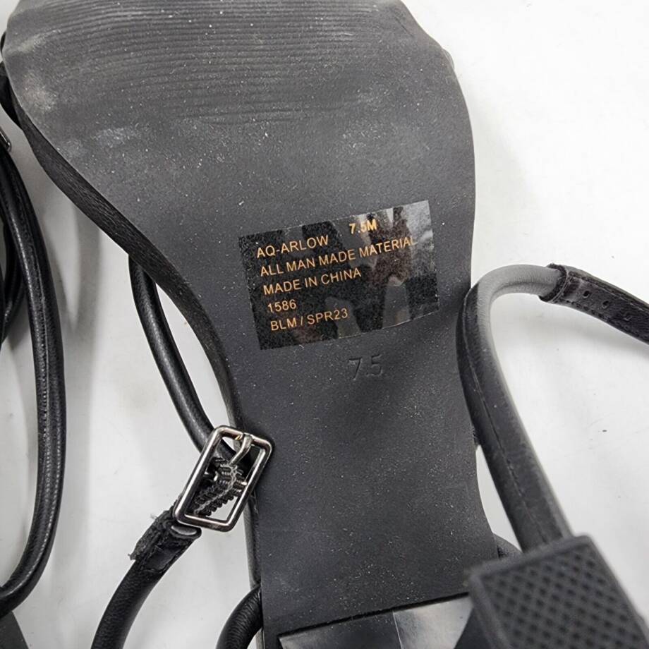 AQUA Arlow Ankle Strap High Heel Sandals Women's 7.5 Black Buckle Closure