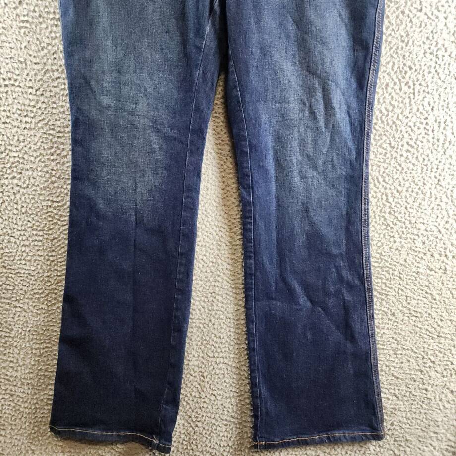 Seven7 High-Rise Boot-Leg Jeans Women's 14W Dark Navy Zip Fly W/ Button Closure