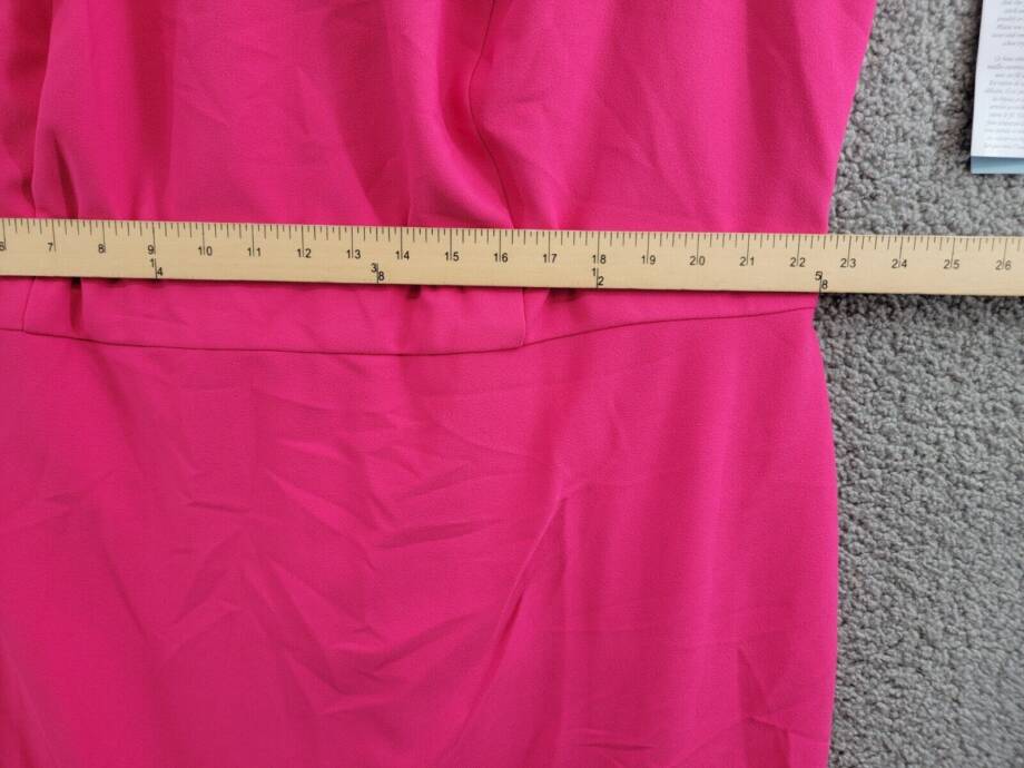 London Times Plus Size Lace-Trim Dress Women's 24W Bright Pink Back Zip Closure