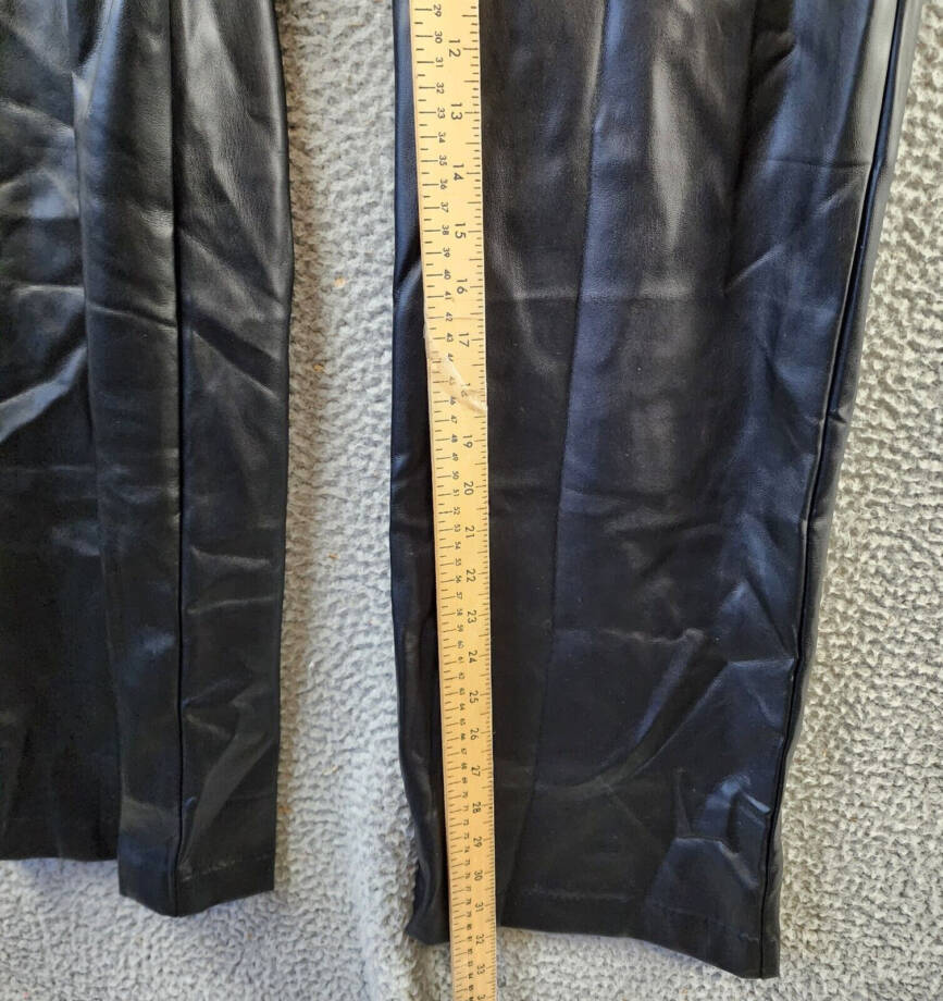 Karen Kane Wide Leg Faux Leather Pants Women's M Black Elasticized Waist Pull-On