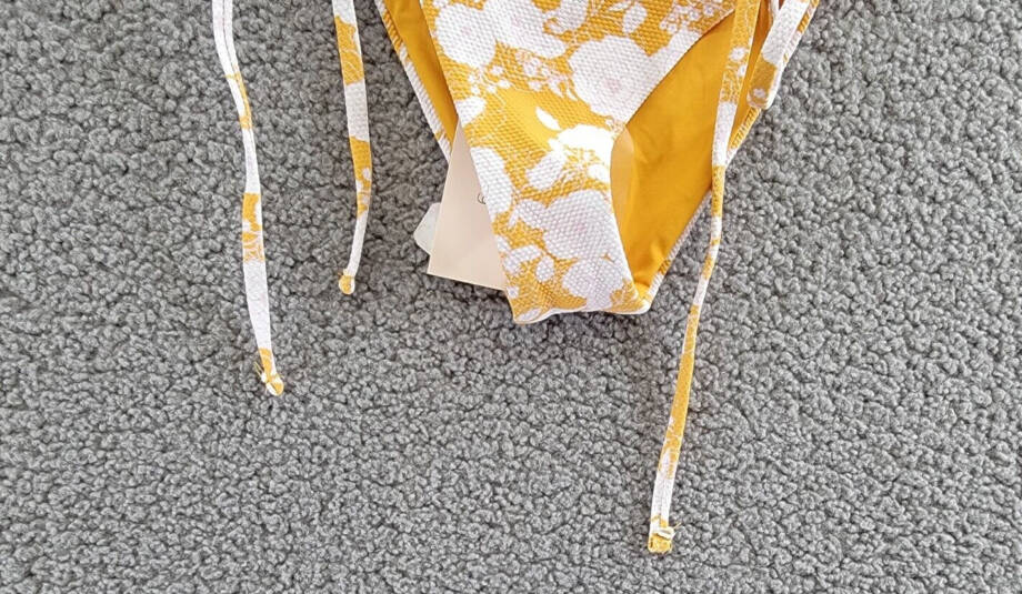 Eberjey Retro Floral Sadie Bikini Bottom Women's XS Mango/Lilac Side Tie