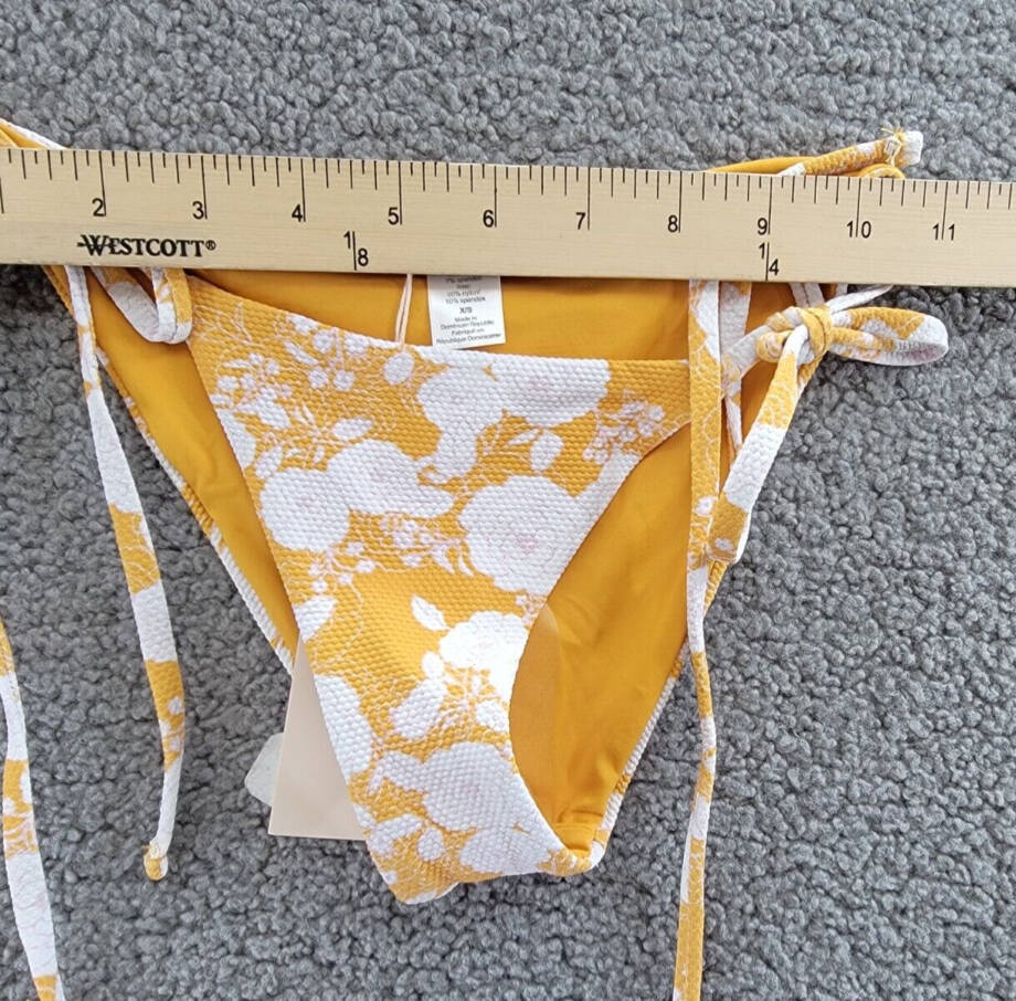 Eberjey Retro Floral Sadie Bikini Bottom Women's XS Mango/Lilac Side Tie