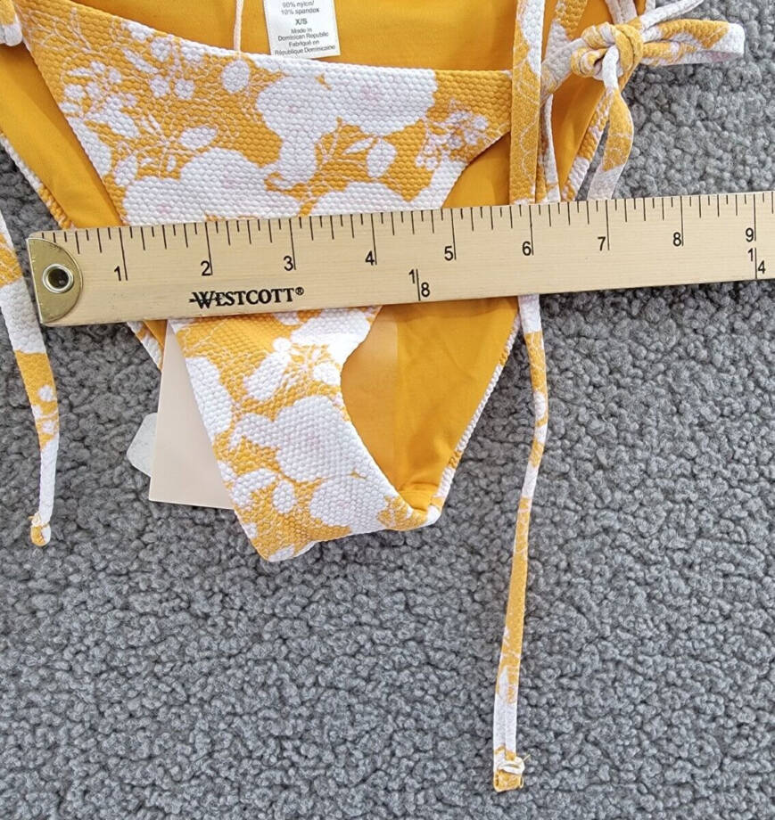 Eberjey Retro Floral Sadie Bikini Bottom Women's XS Mango/Lilac Side Tie
