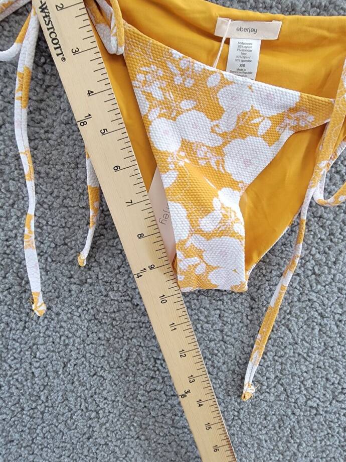 Eberjey Retro Floral Sadie Bikini Bottom Women's XS Mango/Lilac Side Tie