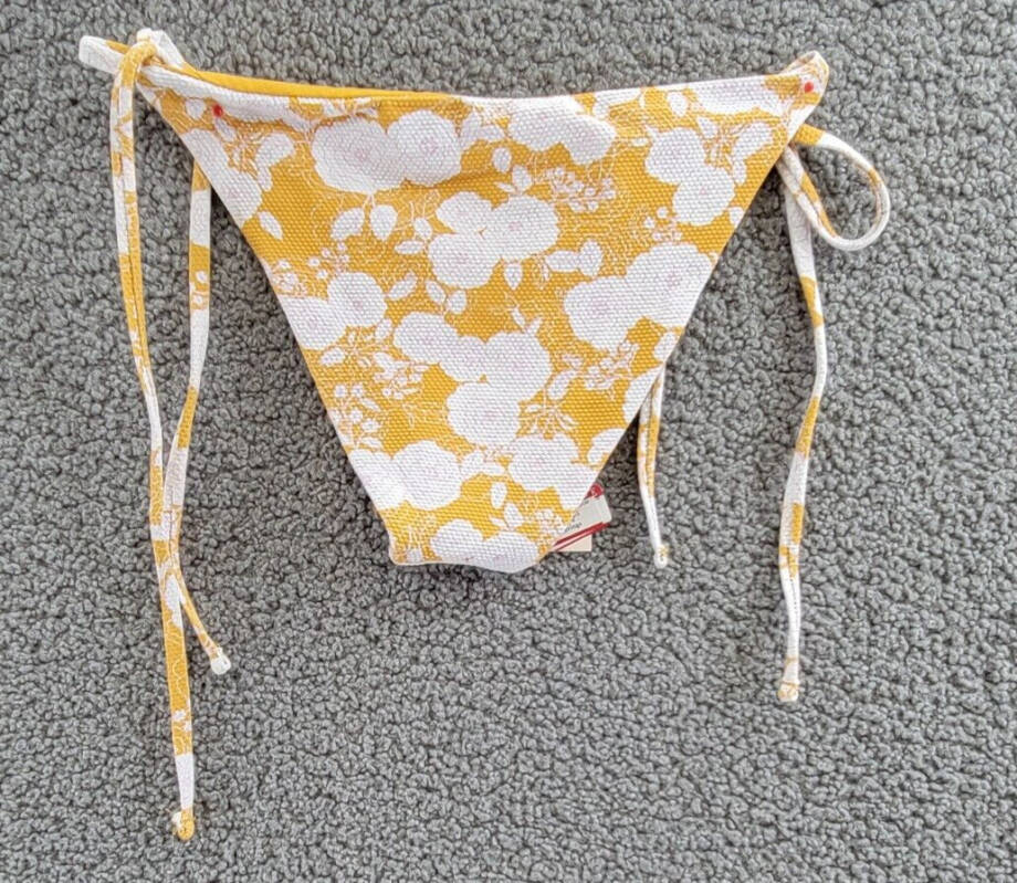 Eberjey Retro Floral Sadie Bikini Bottom Women's XS Mango/Lilac Side Tie