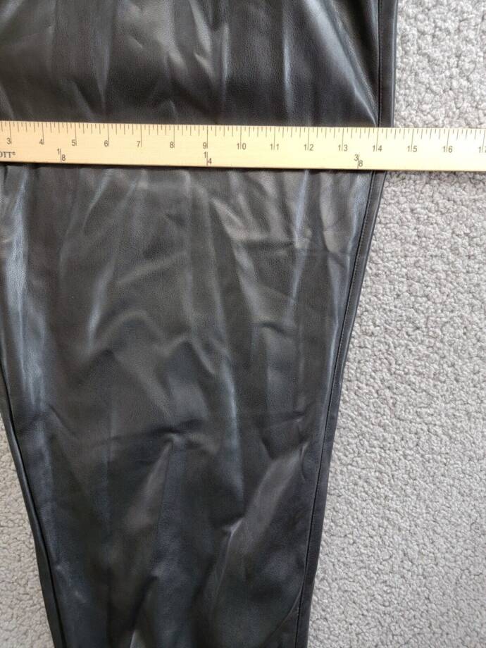 Avec Les Filles Faux-Leather Ankle-Zip Jogger Pants Women's XL Black Pull On