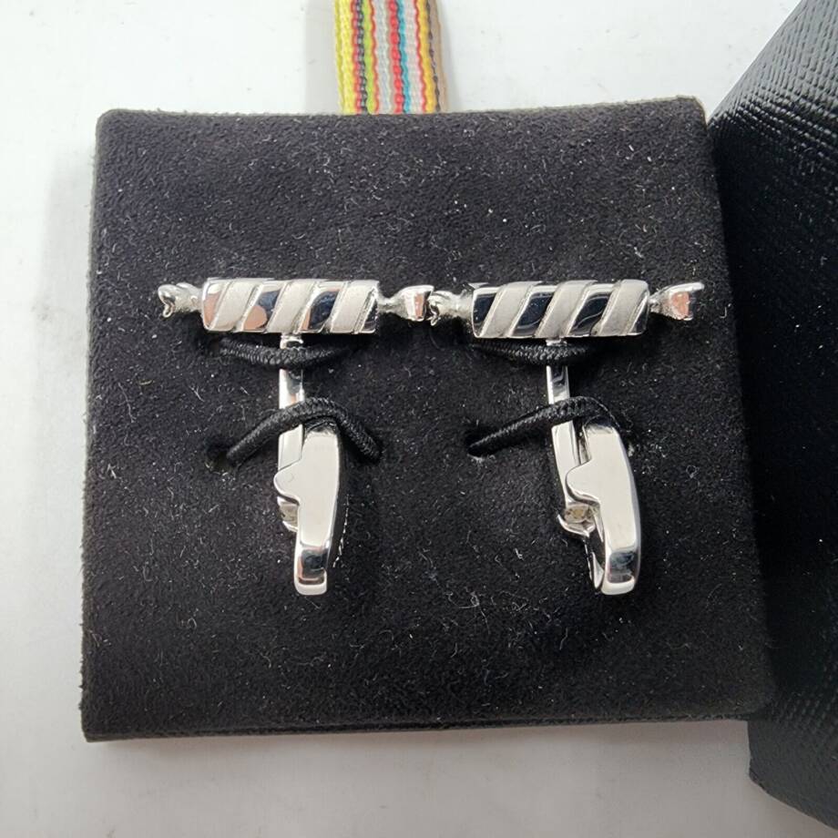 Paul Smith Sweet Cufflinks Men's Silver Toggle Closure Zinc-Plated Copper