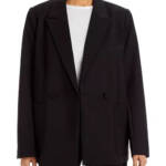 Good American The Boss 2.0 Double Breasted Blazer Women's 2 Black Button Front