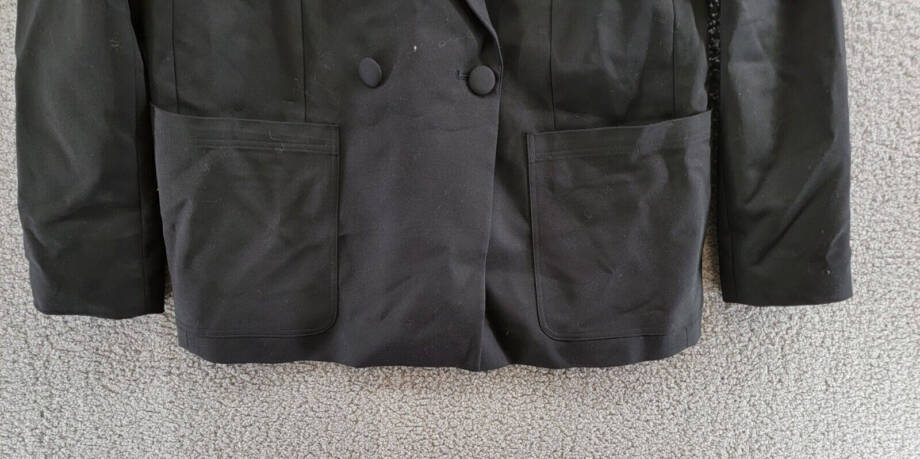 Good American The Boss 2.0 Double Breasted Blazer Women's 2 Black Button Front