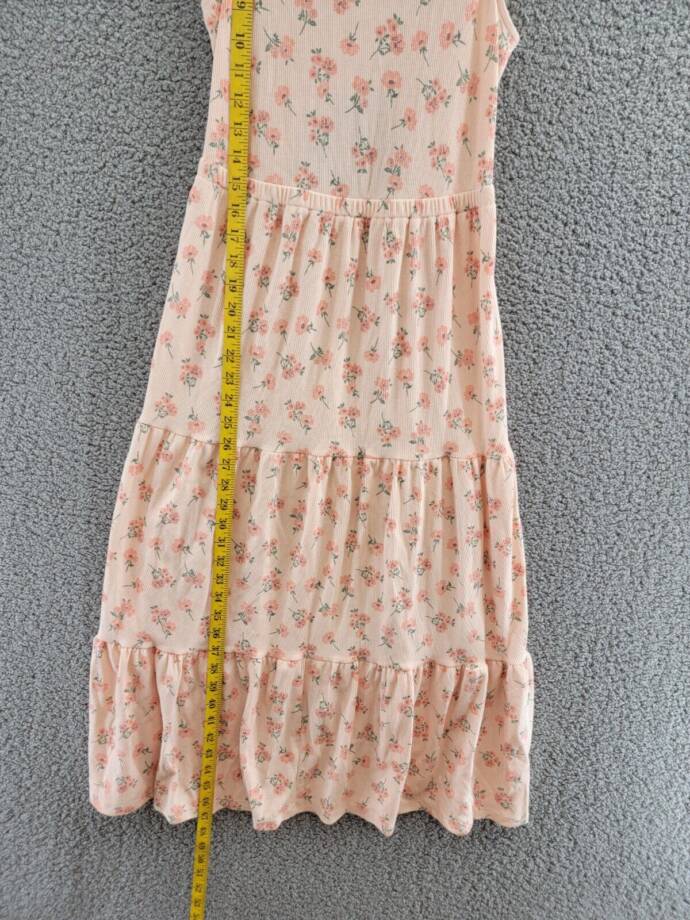 Design History ​Floral Tiered Midi Dress Women's XS Multi Cutout Back Pullover
