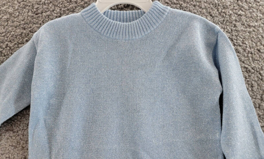 Miles The Label Metallic Knit Sweater Dress Baby Girls 9-12Months Light Blue