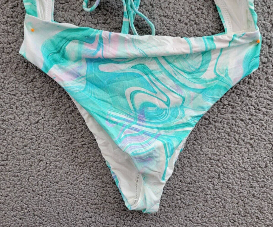 AQUA Swim Swirl Print Cutout One Piece Swimsuit Women's S Turquoise Multicolor