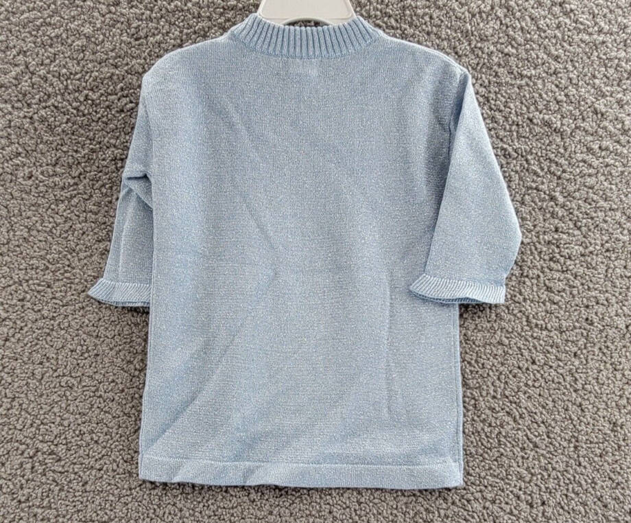 Miles The Label Metallic Knit Sweater Dress Baby Girls 9-12Months Light Blue