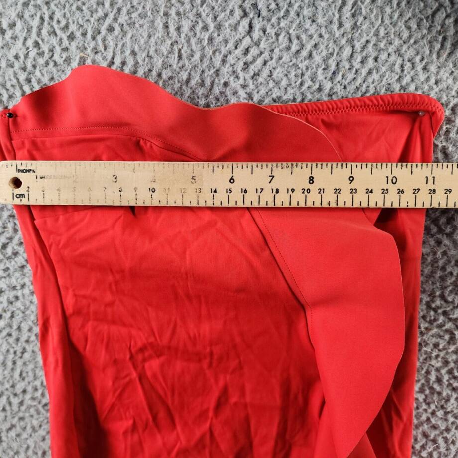 EVARAE Pavana One Piece Swimsuit Women's 4 Poppy Red Ruffled Bandeau Neck PullOn