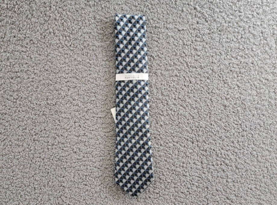 Perry Ellis Dunstan Geometric-Print Tie Men's One Size Black Multi