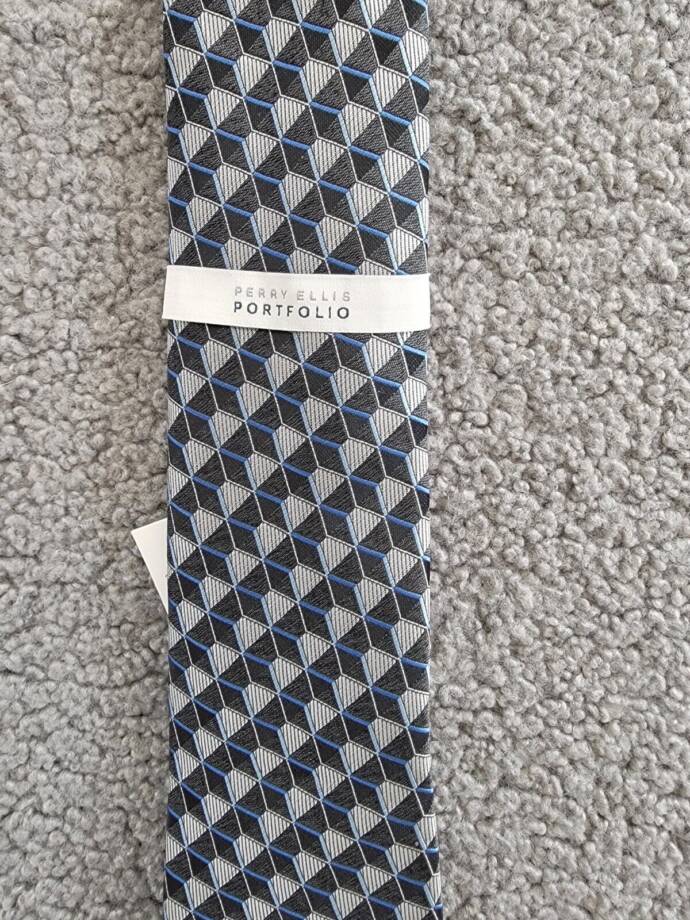 Perry Ellis Dunstan Geometric-Print Tie Men's One Size Black Multi
