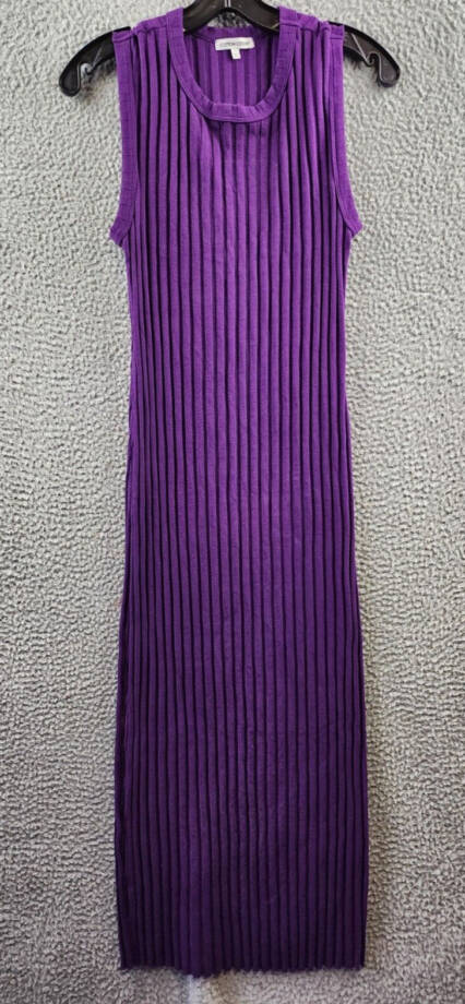 Cotton Citizen Cut Out Ribbed Midi Dress Womens L Iris Sleeveless Pullover Style