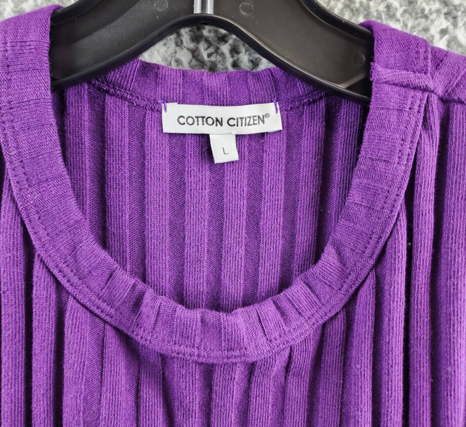 Cotton Citizen Cut Out Ribbed Midi Dress Womens L Iris Sleeveless Pullover Style