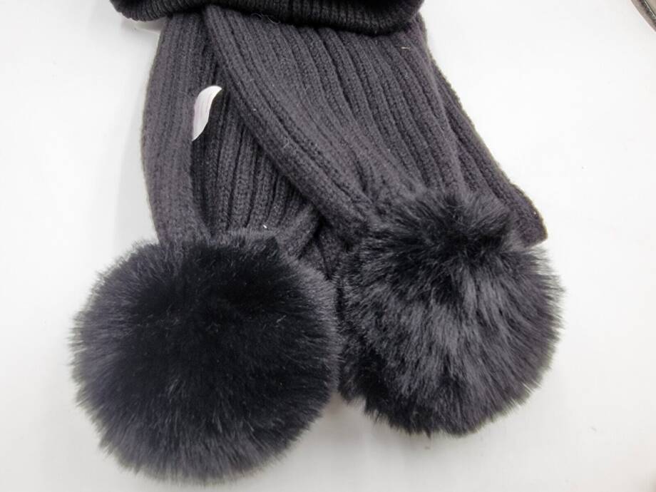 Inmocean Rainbow Sugar Embellished Cuff Hat, Gloves & Scarf Set Big Girls Black~