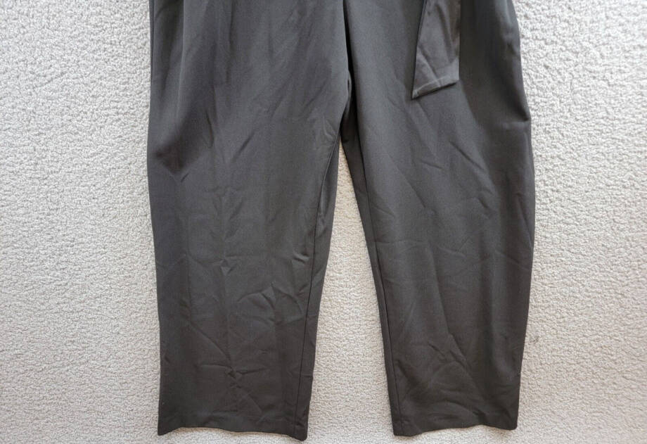 DKNY Side-Tie Collared Wrap Jumpsuit Womens 16 Black 3/4 Sleeve Back Zip Closure