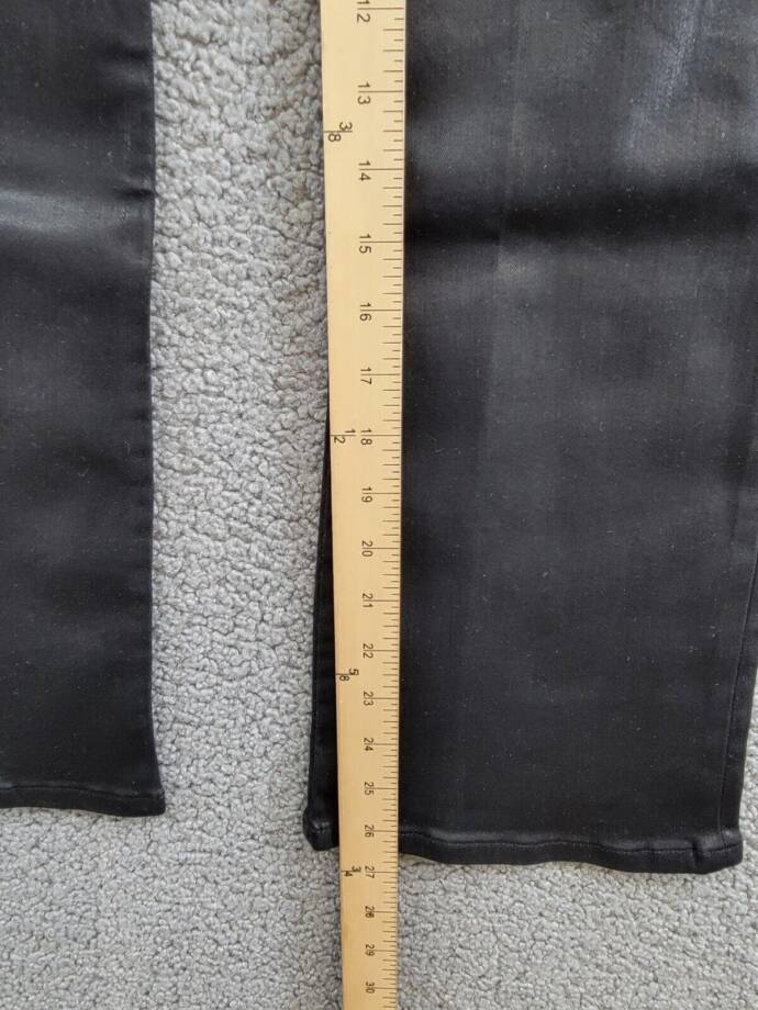 Frame Jet Set Pull On Pants Women's 0 Noir Coated Solid High Rise Elastic Waist