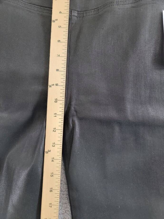 Frame Jet Set Pull On Pants Women's 0 Noir Coated Solid High Rise Elastic Waist