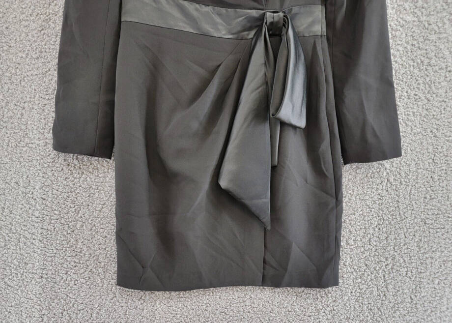 Lauren Ralph Lauren Crepe Long Sleeve Cocktail Dress Women's 2 Black Side Zip