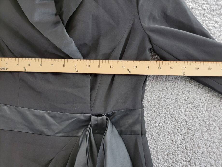 Lauren Ralph Lauren Crepe Long Sleeve Cocktail Dress Women's 2 Black Side Zip