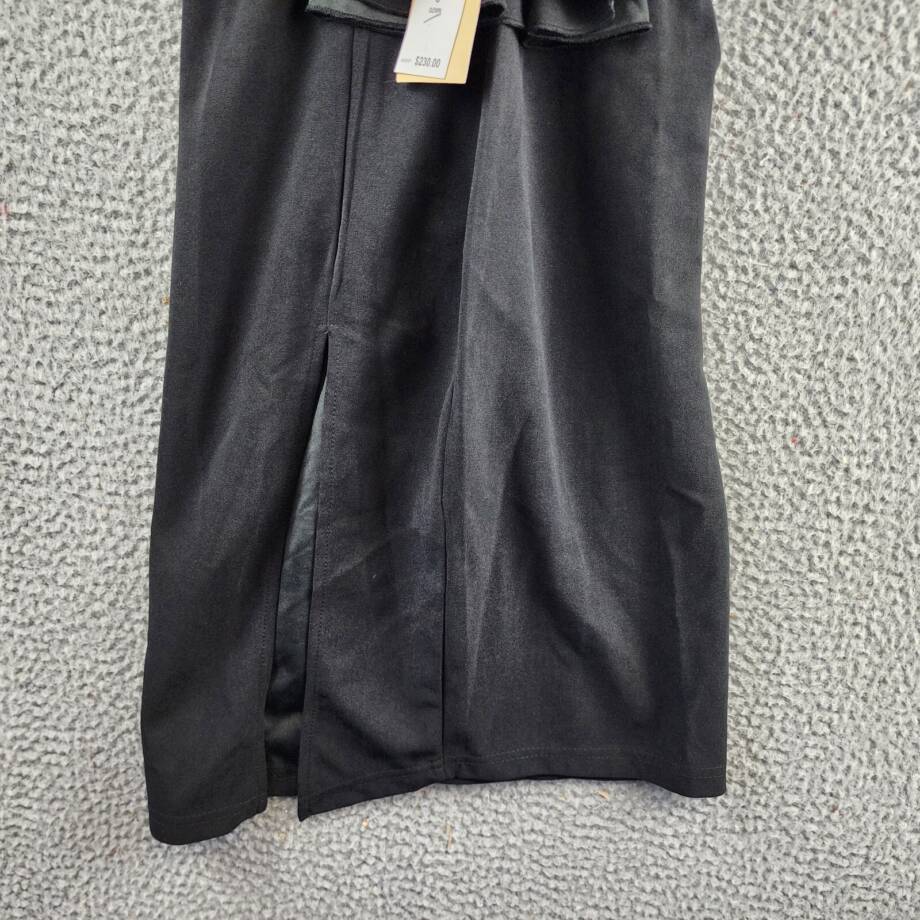 Katie May Take Flight Ruffled One Shoulder Mini Dress Women's S Black Back Zip~