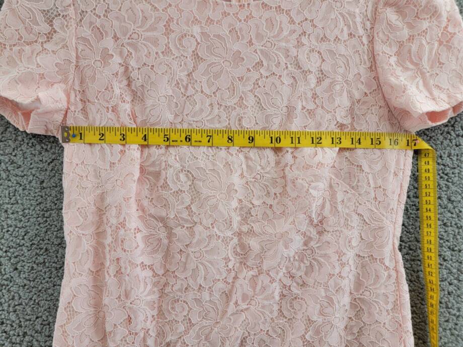 Lauren Ralph Lauren Lace Puff-Sleeve Cocktail Dress Women's 10 Pink Opal +