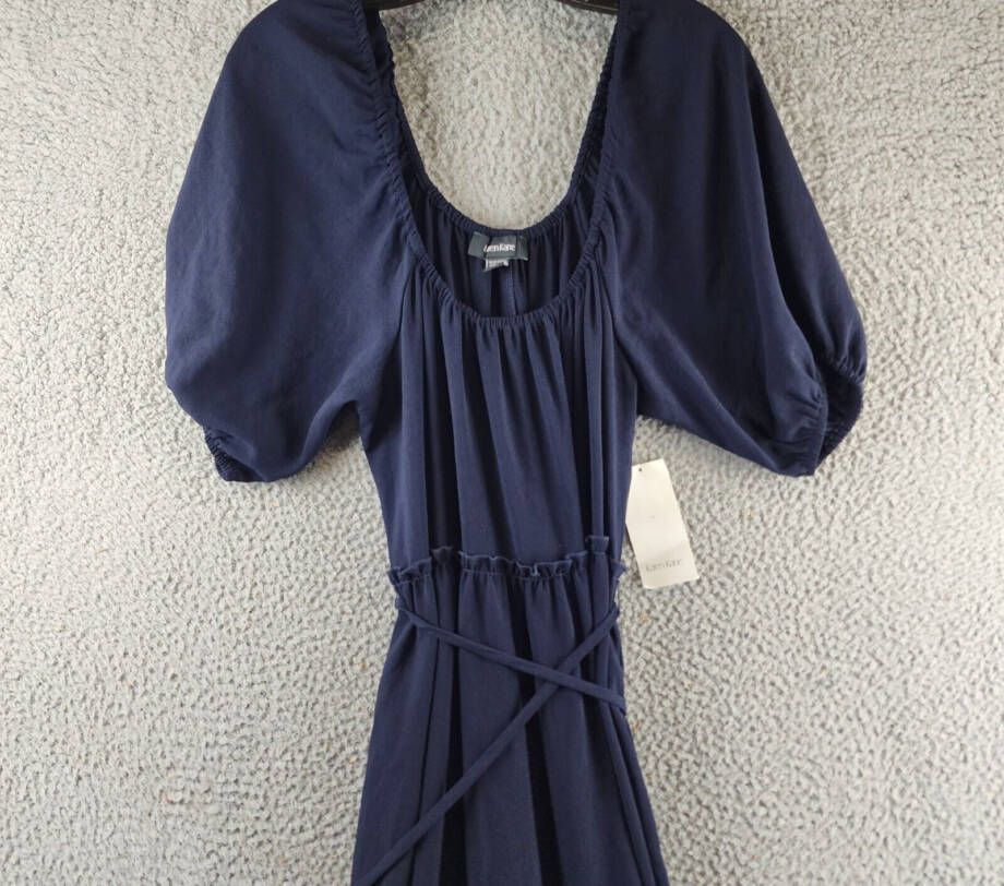 Karen Kane Cocktail MIDI Fit & Flare Dress Women's S Navy Scoop Neck Pullover