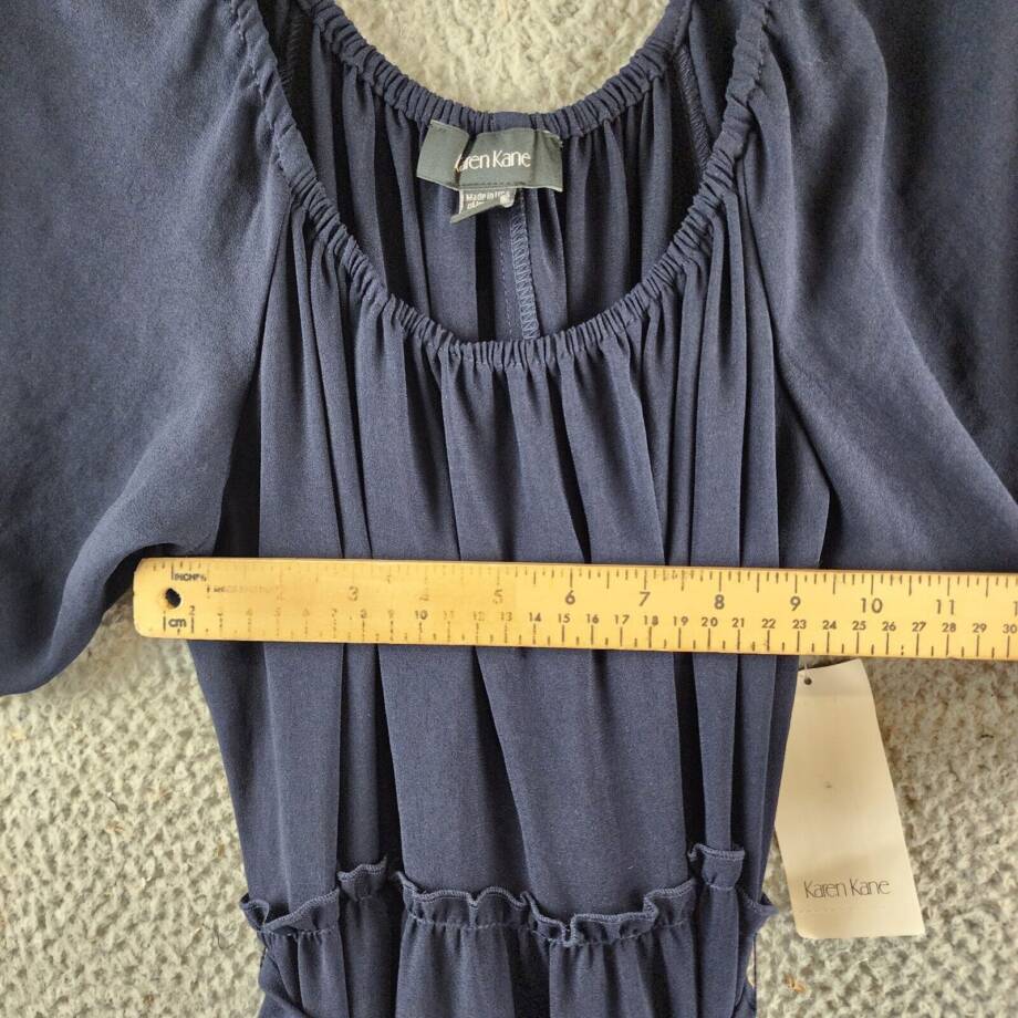 Karen Kane Cocktail MIDI Fit & Flare Dress Women's S Navy Scoop Neck Pullover