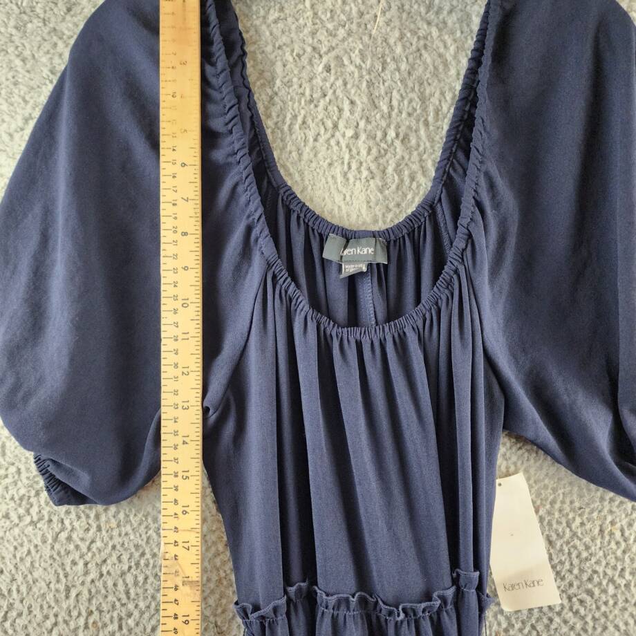 Karen Kane Cocktail MIDI Fit & Flare Dress Women's S Navy Scoop Neck Pullover