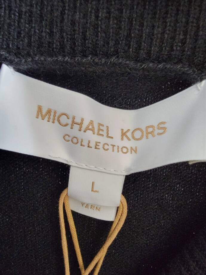 Michael Kors Collection Cashmere Sleeveless Turtleneck Sweater Women's L Black