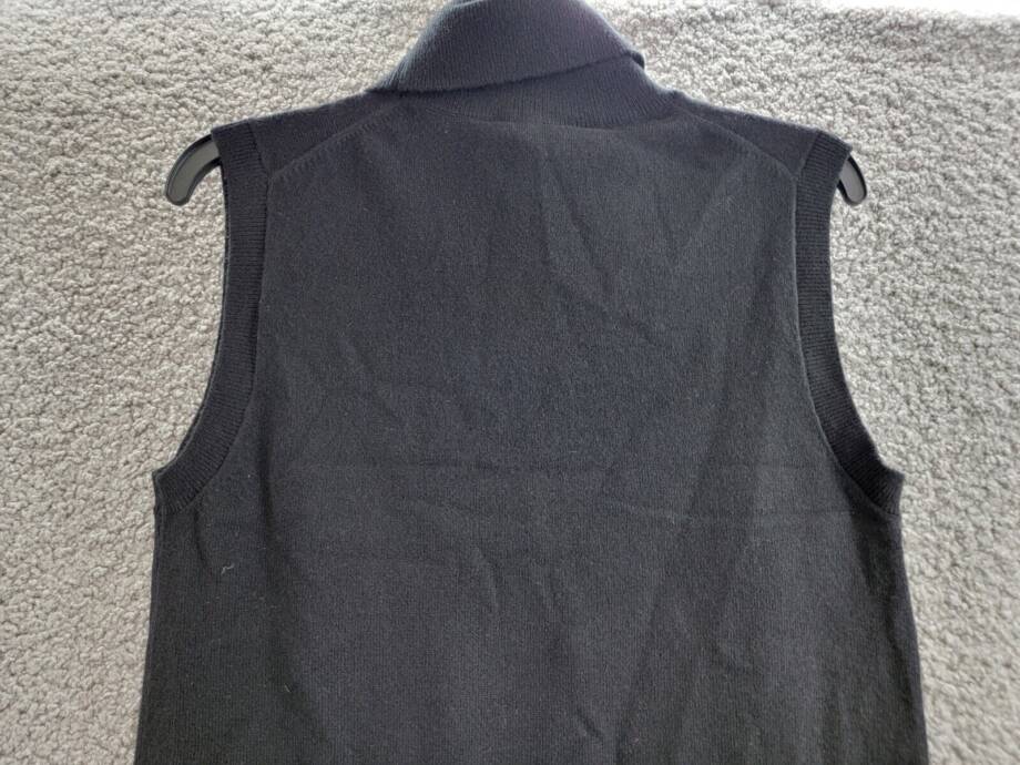 Michael Kors Collection Cashmere Sleeveless Turtleneck Sweater Women's L Black