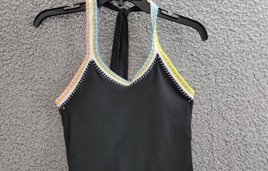 Ferrarini x PQ Crochet-Trim One-Piece Swimsuit Women's S Black Multi Tie Closure