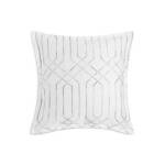 Sky Textured Trellis 2 Euro Pillow Shams 26 in x 26 in Gray