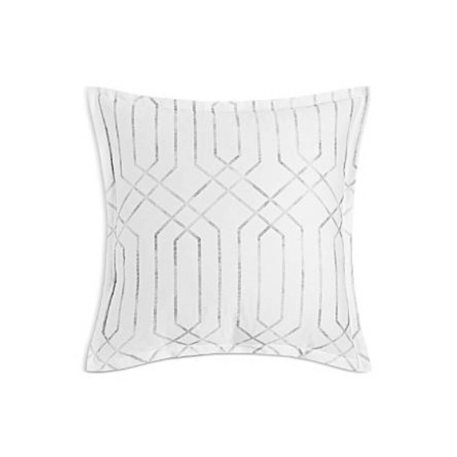 Sky Textured Trellis 2 Euro Pillow Shams 26 in x 26 in Gray