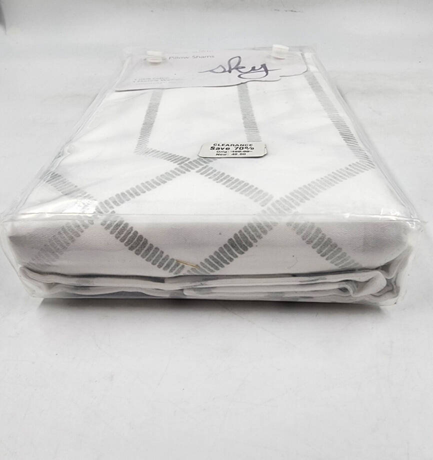 Sky Textured Trellis 2 Euro Pillow Shams 26 in x 26 in Gray